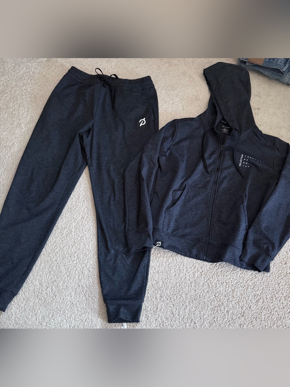 Peloton Charcoal Gray Hooded Zip Jacket & Joggers Set
